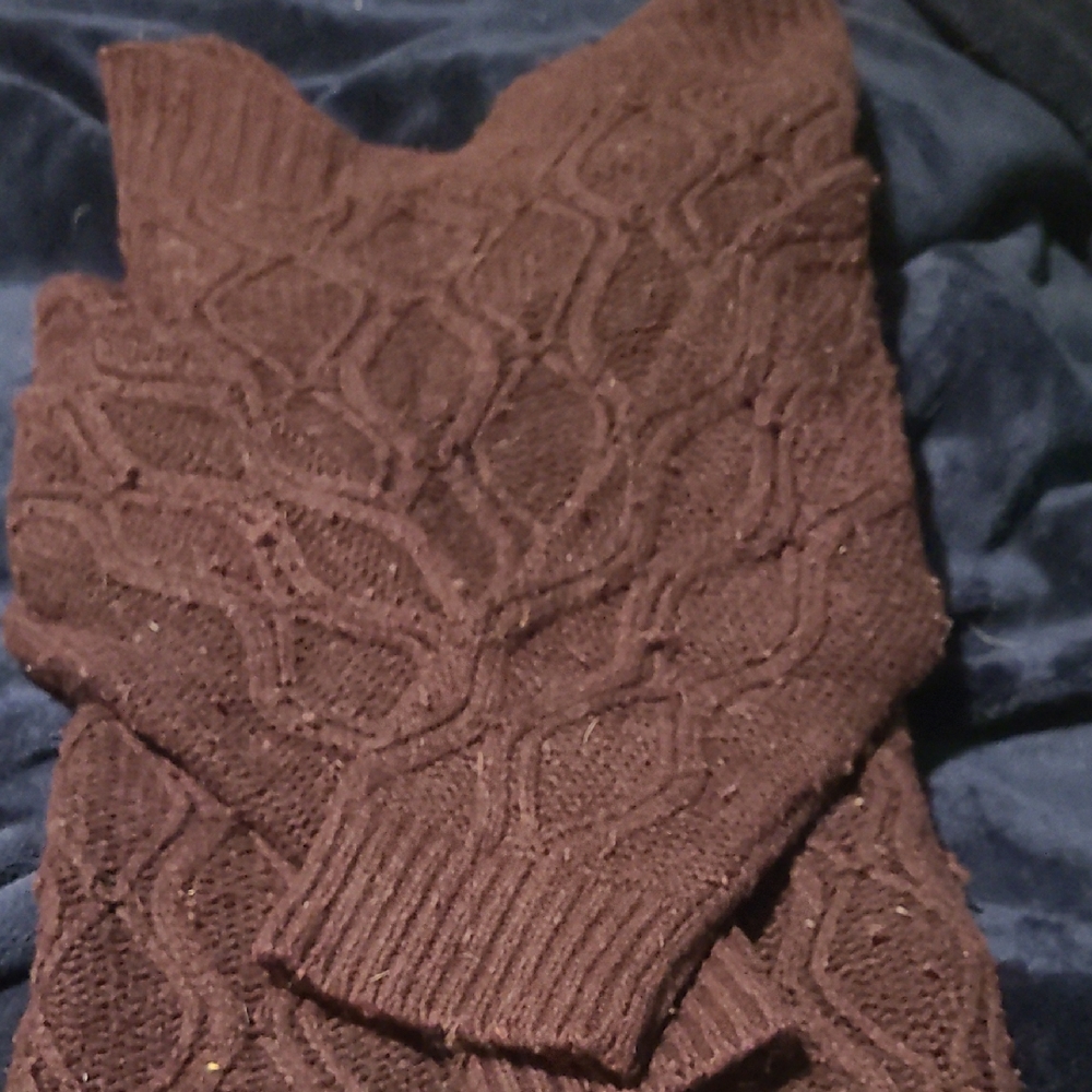 LOFT Chocolate Cable Knit Turtleneck Sweater
